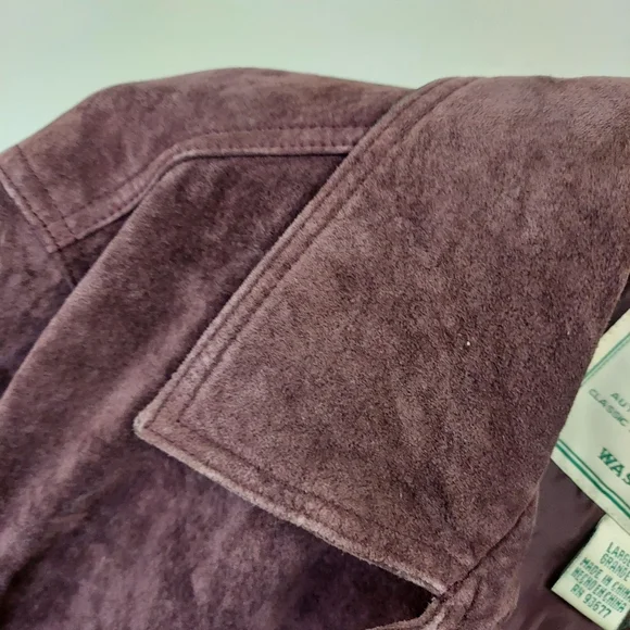Vintage St Johns Bay Jacket Plum Washa Ble Suede Soft 100% Leather Size Large - Picture 4 of 14